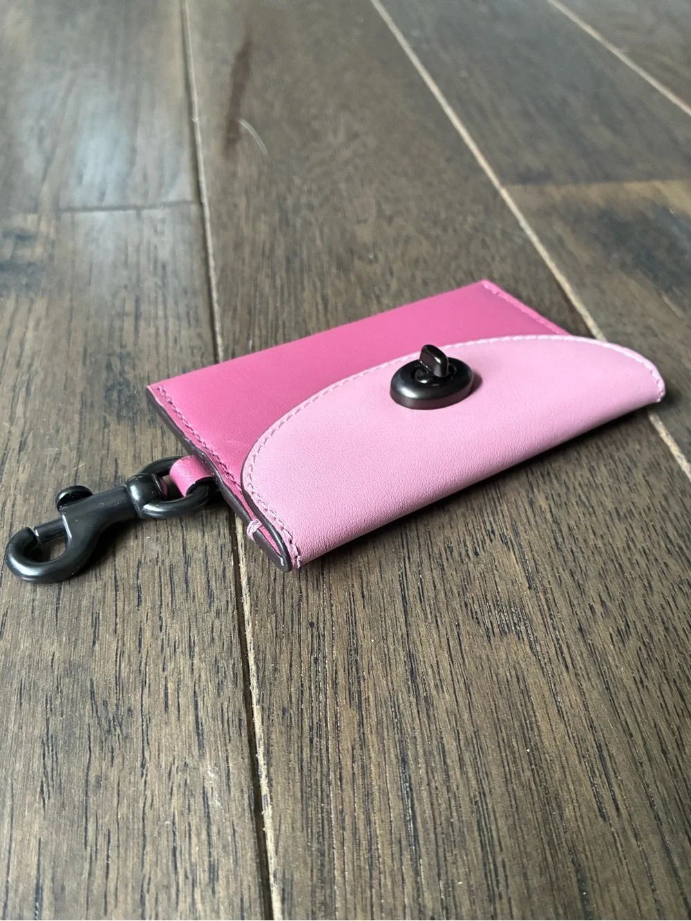 Coach Turnlock Leather Card Case Bag Charm in Colorblock